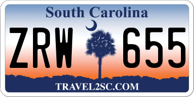 SC license plate ZRW655