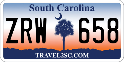 SC license plate ZRW658