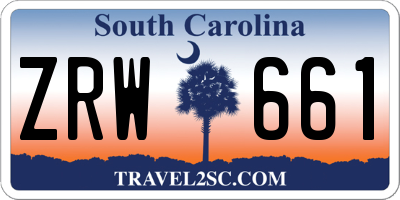 SC license plate ZRW661