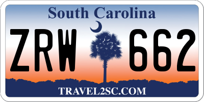 SC license plate ZRW662