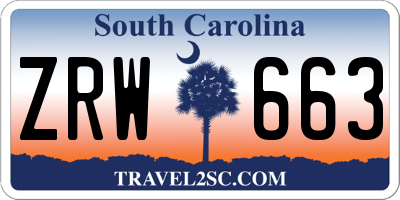 SC license plate ZRW663