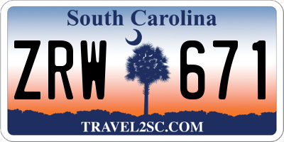 SC license plate ZRW671