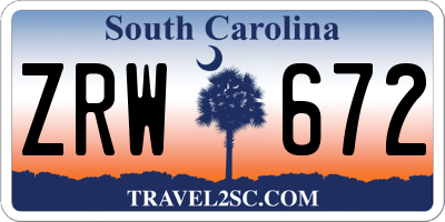 SC license plate ZRW672