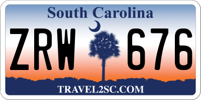 SC license plate ZRW676