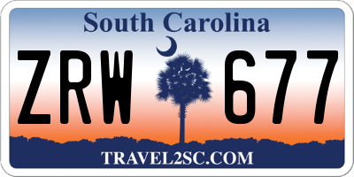 SC license plate ZRW677