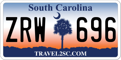SC license plate ZRW696