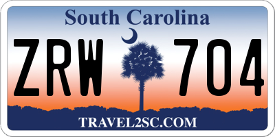 SC license plate ZRW704