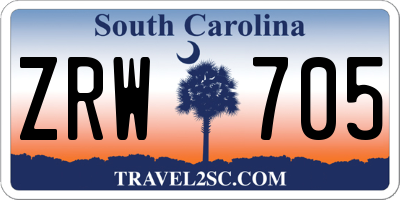 SC license plate ZRW705