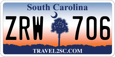 SC license plate ZRW706