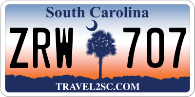 SC license plate ZRW707