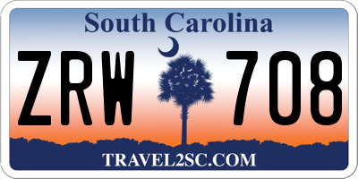 SC license plate ZRW708