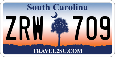 SC license plate ZRW709