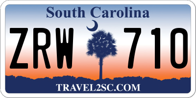 SC license plate ZRW710