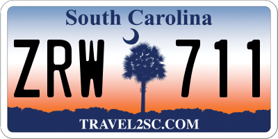 SC license plate ZRW711