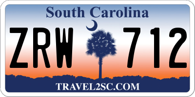 SC license plate ZRW712