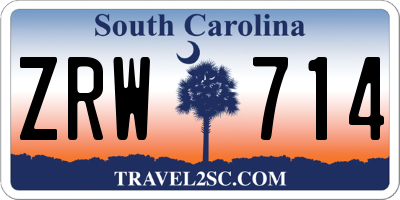 SC license plate ZRW714