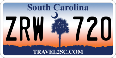SC license plate ZRW720