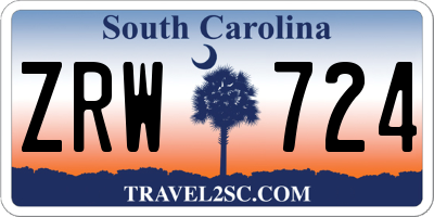 SC license plate ZRW724