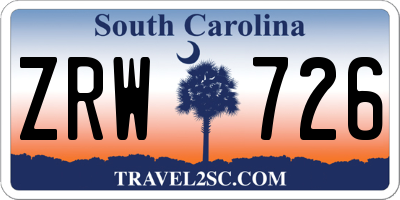 SC license plate ZRW726