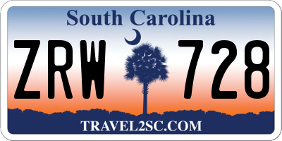 SC license plate ZRW728