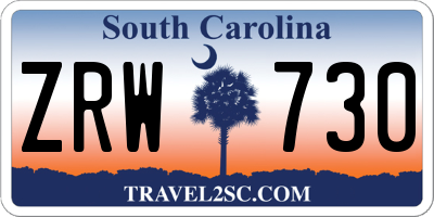 SC license plate ZRW730