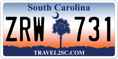 SC license plate ZRW731