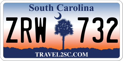 SC license plate ZRW732