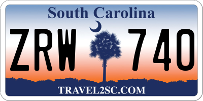SC license plate ZRW740