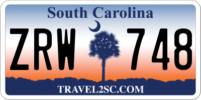 SC license plate ZRW748