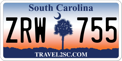 SC license plate ZRW755