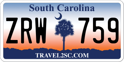 SC license plate ZRW759