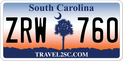 SC license plate ZRW760