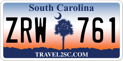 SC license plate ZRW761