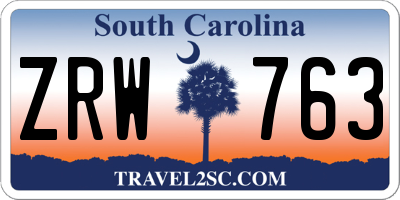 SC license plate ZRW763
