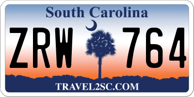 SC license plate ZRW764