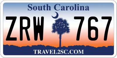 SC license plate ZRW767