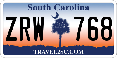 SC license plate ZRW768