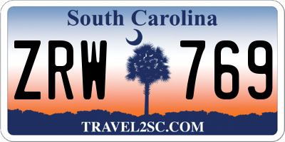 SC license plate ZRW769