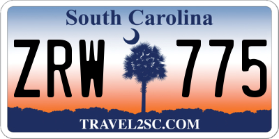 SC license plate ZRW775