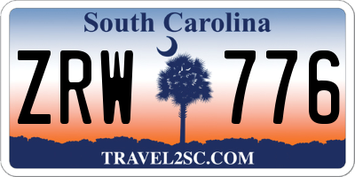 SC license plate ZRW776