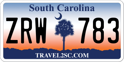 SC license plate ZRW783