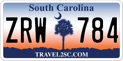 SC license plate ZRW784