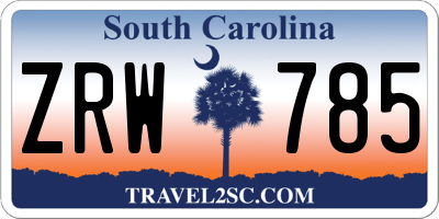 SC license plate ZRW785