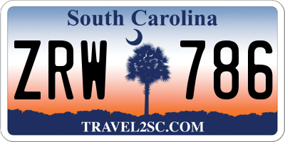 SC license plate ZRW786