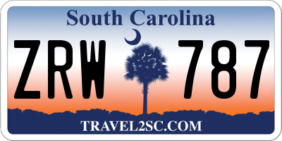 SC license plate ZRW787