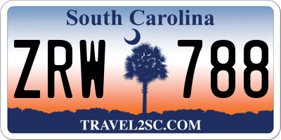 SC license plate ZRW788