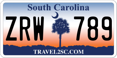SC license plate ZRW789