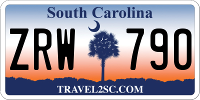SC license plate ZRW790