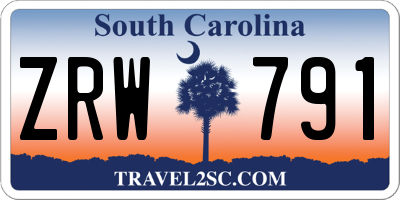 SC license plate ZRW791