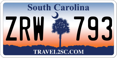 SC license plate ZRW793